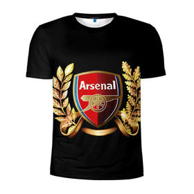 Мужская футболка 3D спортивная с принтом Arsenal в Петрозаводске, 100% полиэстер с улучшенными характеристиками | приталенный силуэт, круглая горловина, широкие плечи, сужается к линии бедра | арсенал