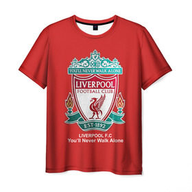 Мужская футболка 3D с принтом Liverpool в Петрозаводске, 100% полиэфир | прямой крой, круглый вырез горловины, длина до линии бедер | ливерпуль