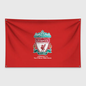Флаг-баннер с принтом Liverpool в Петрозаводске, 100% полиэстер | размер 67 х 109 см, плотность ткани — 95 г/м2; по краям флага есть четыре люверса для крепления | ливерпуль