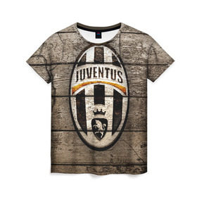 Женская футболка 3D с принтом Juventus в Петрозаводске, 100% полиэфир ( синтетическое хлопкоподобное полотно) | прямой крой, круглый вырез горловины, длина до линии бедер | juventus | спорт | фк | футбол | ювентус