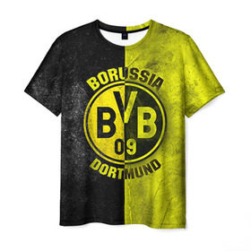 Мужская футболка 3D с принтом BVB в Петрозаводске, 100% полиэфир | прямой крой, круглый вырез горловины, длина до линии бедер | bvb | спорт | фк | футбол