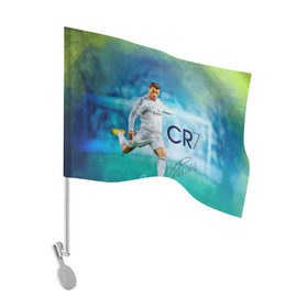 Флаг для автомобиля с принтом Ronaldo в Петрозаводске, 100% полиэстер | Размер: 30*21 см | роналдо