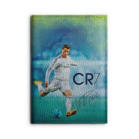 Обложка для автодокументов с принтом Ronaldo в Петрозаводске, натуральная кожа |  размер 19,9*13 см; внутри 4 больших “конверта” для документов и один маленький отдел — туда идеально встанут права | Тематика изображения на принте: роналдо