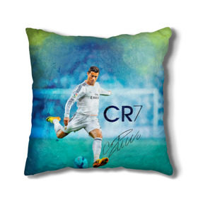 Подушка 3D с принтом Ronaldo в Петрозаводске, наволочка – 100% полиэстер, наполнитель – холлофайбер (легкий наполнитель, не вызывает аллергию). | состоит из подушки и наволочки. Наволочка на молнии, легко снимается для стирки | роналдо