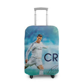 Чехол для чемодана 3D с принтом Ronaldo в Петрозаводске, 86% полиэфир, 14% спандекс | двустороннее нанесение принта, прорези для ручек и колес | роналдо