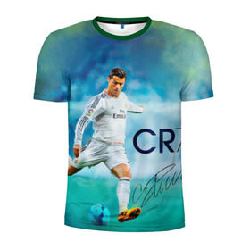 Мужская футболка 3D спортивная с принтом Ronaldo в Петрозаводске, 100% полиэстер с улучшенными характеристиками | приталенный силуэт, круглая горловина, широкие плечи, сужается к линии бедра | роналдо