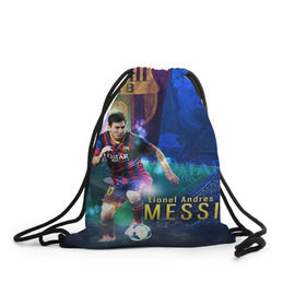 Рюкзак-мешок 3D с принтом Messi в Петрозаводске, 100% полиэстер | плотность ткани — 200 г/м2, размер — 35 х 45 см; лямки — толстые шнурки, застежка на шнуровке, без карманов и подкладки | месси