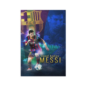 Обложка для паспорта матовая кожа с принтом Messi в Петрозаводске, натуральная матовая кожа | размер 19,3 х 13,7 см; прозрачные пластиковые крепления | Тематика изображения на принте: месси