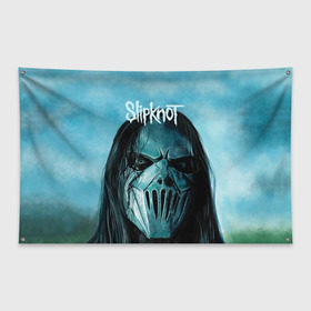 Флаг-баннер с принтом Slipknot в Петрозаводске, 100% полиэстер | размер 67 х 109 см, плотность ткани — 95 г/м2; по краям флага есть четыре люверса для крепления | deth | rock | slipknot | маска | мрак | рок | слипнот