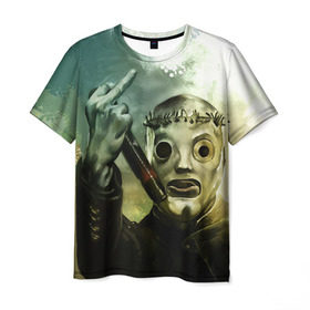 Мужская футболка 3D с принтом Slipknot в Петрозаводске, 100% полиэфир | прямой крой, круглый вырез горловины, длина до линии бедер | deth | rock | slipknot | маска | мрак | рок | слипнот