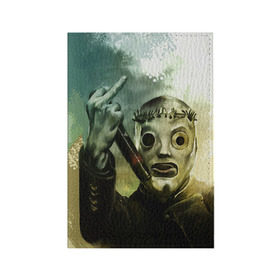 Обложка для паспорта матовая кожа с принтом Slipknot в Петрозаводске, натуральная матовая кожа | размер 19,3 х 13,7 см; прозрачные пластиковые крепления | Тематика изображения на принте: deth | rock | slipknot | маска | мрак | рок | слипнот
