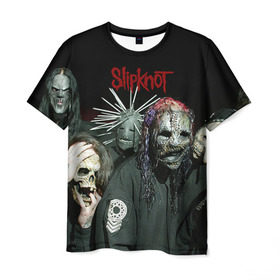 Мужская футболка 3D с принтом Slipknot в Петрозаводске, 100% полиэфир | прямой крой, круглый вырез горловины, длина до линии бедер | deth | rock | slipknot | маска | мрак | рок | слипнот