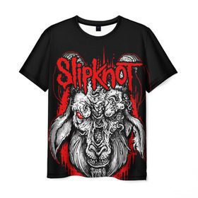 Мужская футболка 3D с принтом Slipknot в Петрозаводске, 100% полиэфир | прямой крой, круглый вырез горловины, длина до линии бедер | deth | rock | slipknot | маска | мрак | рок | слипнот | череп
