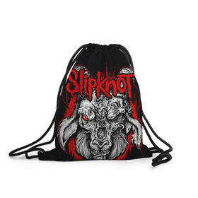 Рюкзак-мешок 3D с принтом Slipknot в Петрозаводске, 100% полиэстер | плотность ткани — 200 г/м2, размер — 35 х 45 см; лямки — толстые шнурки, застежка на шнуровке, без карманов и подкладки | deth | rock | slipknot | маска | мрак | рок | слипнот | череп