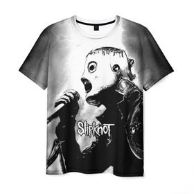 Мужская футболка 3D с принтом Slipknot в Петрозаводске, 100% полиэфир | прямой крой, круглый вырез горловины, длина до линии бедер | rock | slipknot | маска | мрак | рок | слипнот