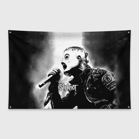Флаг-баннер с принтом Slipknot в Петрозаводске, 100% полиэстер | размер 67 х 109 см, плотность ткани — 95 г/м2; по краям флага есть четыре люверса для крепления | rock | slipknot | маска | мрак | рок | слипнот