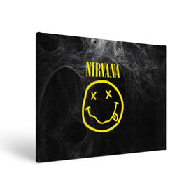 Холст прямоугольный с принтом Nirvana в Петрозаводске, 100% ПВХ |  | Тематика изображения на принте: cobain | curt | nirvana | rock | smile | кобейн | курт | рок | смайл