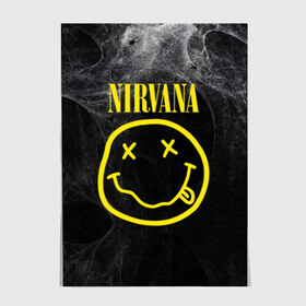 Постер с принтом Nirvana в Петрозаводске, 100% бумага
 | бумага, плотность 150 мг. Матовая, но за счет высокого коэффициента гладкости имеет небольшой блеск и дает на свету блики, но в отличии от глянцевой бумаги не покрыта лаком | cobain | curt | nirvana | rock | smile | кобейн | курт | рок | смайл