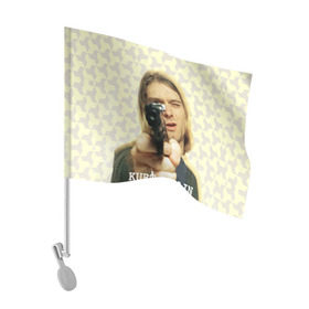 Флаг для автомобиля с принтом Nirvana в Петрозаводске, 100% полиэстер | Размер: 30*21 см | cobain | curt | nirvana | rock | кобейн | курт | рок