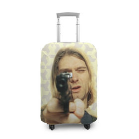 Чехол для чемодана 3D с принтом Nirvana в Петрозаводске, 86% полиэфир, 14% спандекс | двустороннее нанесение принта, прорези для ручек и колес | cobain | curt | nirvana | rock | кобейн | курт | рок