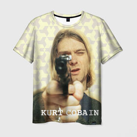 Мужская футболка 3D с принтом Nirvana в Петрозаводске, 100% полиэфир | прямой крой, круглый вырез горловины, длина до линии бедер | cobain | curt | nirvana | rock | кобейн | курт | рок