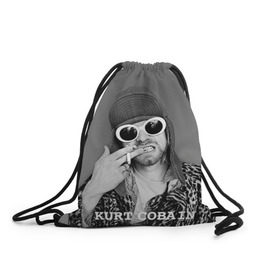 Рюкзак-мешок 3D с принтом Nirvana в Петрозаводске, 100% полиэстер | плотность ткани — 200 г/м2, размер — 35 х 45 см; лямки — толстые шнурки, застежка на шнуровке, без карманов и подкладки | cobain | curt | nirvana | rock | кобейн | курт | рок