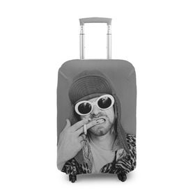 Чехол для чемодана 3D с принтом Nirvana в Петрозаводске, 86% полиэфир, 14% спандекс | двустороннее нанесение принта, прорези для ручек и колес | cobain | curt | nirvana | rock | кобейн | курт | рок