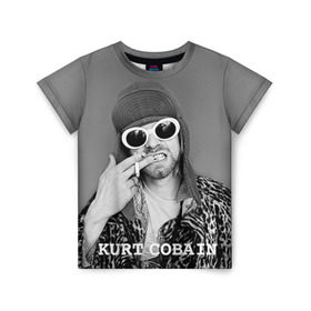 Детская футболка 3D с принтом Nirvana в Петрозаводске, 100% гипоаллергенный полиэфир | прямой крой, круглый вырез горловины, длина до линии бедер, чуть спущенное плечо, ткань немного тянется | cobain | curt | nirvana | rock | кобейн | курт | рок