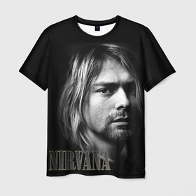 Мужская футболка 3D с принтом Nirvana в Петрозаводске, 100% полиэфир | прямой крой, круглый вырез горловины, длина до линии бедер | Тематика изображения на принте: cobain | curt | nirvana | rock | кобейн | курт | рок