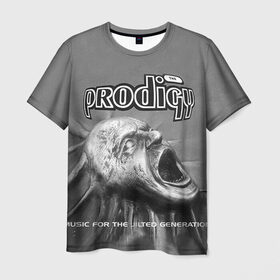 Мужская футболка 3D с принтом The Prodigy в Петрозаводске, 100% полиэфир | прямой крой, круглый вырез горловины, длина до линии бедер | Тематика изображения на принте: dnb | drum | prodigy | rave | продиджи | рейв | рэйв