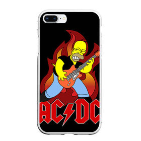 Чехол для iPhone 7Plus/8 Plus матовый с принтом AC DC в Петрозаводске, Силикон | Область печати: задняя сторона чехла, без боковых панелей | ac dc | acdc | rock | рок | эйсидиси