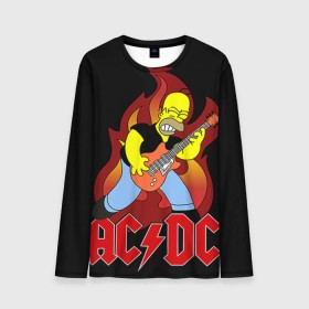 Мужской лонгслив 3D с принтом AC/DC в Петрозаводске, 100% полиэстер | длинные рукава, круглый вырез горловины, полуприлегающий силуэт | ac dc | acdc | rock | рок | эйсидиси