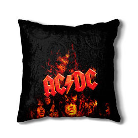 Подушка 3D с принтом AC/DC в Петрозаводске, наволочка – 100% полиэстер, наполнитель – холлофайбер (легкий наполнитель, не вызывает аллергию). | состоит из подушки и наволочки. Наволочка на молнии, легко снимается для стирки | ac dc | acdc | rock | рок | эйсидиси