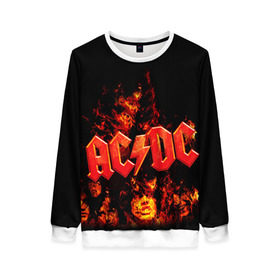 Женский свитшот 3D с принтом AC/DC в Петрозаводске, 100% полиэстер с мягким внутренним слоем | круглый вырез горловины, мягкая резинка на манжетах и поясе, свободная посадка по фигуре | ac dc | acdc | rock | рок | эйсидиси