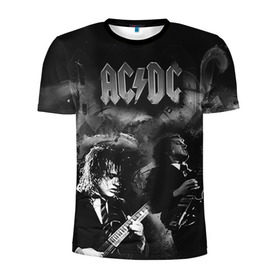 Мужская футболка 3D спортивная с принтом AC/DC в Петрозаводске, 100% полиэстер с улучшенными характеристиками | приталенный силуэт, круглая горловина, широкие плечи, сужается к линии бедра | Тематика изображения на принте: ac dc | acdc | rock | рок | эйсидиси