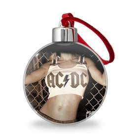 Ёлочный шар с принтом AC/DC в Петрозаводске, Пластик | Диаметр: 77 мм | ac dc | acdc | rock | рок | эйсидиси
