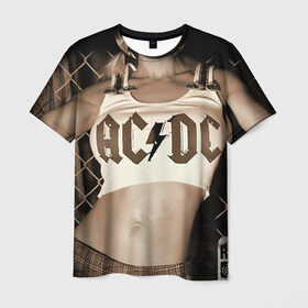 Мужская футболка 3D с принтом AC/DC в Петрозаводске, 100% полиэфир | прямой крой, круглый вырез горловины, длина до линии бедер | Тематика изображения на принте: ac dc | acdc | rock | рок | эйсидиси