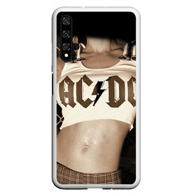 Чехол для Honor 20 с принтом AC DC в Петрозаводске, Силикон | Область печати: задняя сторона чехла, без боковых панелей | ac dc | acdc | rock | рок | эйсидиси