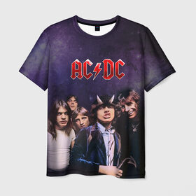 Мужская футболка 3D с принтом AC/DC в Петрозаводске, 100% полиэфир | прямой крой, круглый вырез горловины, длина до линии бедер | ac dc | acdc | hell | highway | rock | to | рок | эйсидиси
