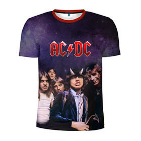 Мужская футболка 3D спортивная с принтом AC/DC в Петрозаводске, 100% полиэстер с улучшенными характеристиками | приталенный силуэт, круглая горловина, широкие плечи, сужается к линии бедра | ac dc | acdc | hell | highway | rock | to | рок | эйсидиси