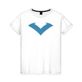 Женская футболка хлопок с принтом Nightwing в Петрозаводске, 100% хлопок | прямой крой, круглый вырез горловины, длина до линии бедер, слегка спущенное плечо | 