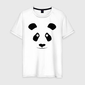 Мужская футболка хлопок с принтом Панда в Петрозаводске, 100% хлопок | прямой крой, круглый вырез горловины, длина до линии бедер, слегка спущенное плечо. | 
