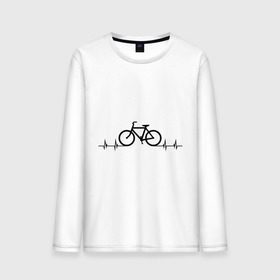 Мужской лонгслив хлопок с принтом Велоспорт в Петрозаводске, 100% хлопок |  | Тематика изображения на принте: bicycle | bike | biker | байк | велик | велосипед | велосипедист | велоспорт | кардиограмма | спорт