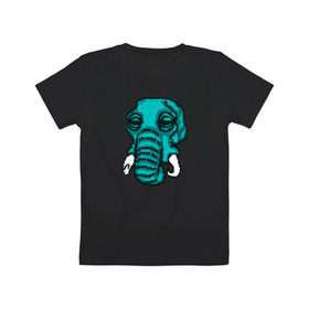Детская футболка хлопок с принтом Rufus в Петрозаводске, 100% хлопок | круглый вырез горловины, полуприлегающий силуэт, длина до линии бедер | Тематика изображения на принте: elephant | hotline miami | hotlinemiami | слон