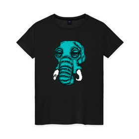 Женская футболка хлопок с принтом Rufus в Петрозаводске, 100% хлопок | прямой крой, круглый вырез горловины, длина до линии бедер, слегка спущенное плечо | elephant | hotline miami | hotlinemiami | слон