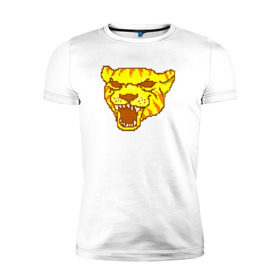 Мужская футболка премиум с принтом Tony в Петрозаводске, 92% хлопок, 8% лайкра | приталенный силуэт, круглый вырез ворота, длина до линии бедра, короткий рукав | hotline miami | hotlinemiami | tiger | тигр