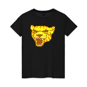 Женская футболка хлопок с принтом Tony в Петрозаводске, 100% хлопок | прямой крой, круглый вырез горловины, длина до линии бедер, слегка спущенное плечо | hotline miami | hotlinemiami | tiger | тигр