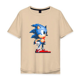 Мужская футболка хлопок Oversize с принтом Sonic в Петрозаводске, 100% хлопок | свободный крой, круглый ворот, “спинка” длиннее передней части | nintendo | sonic | нинтендо | соник
