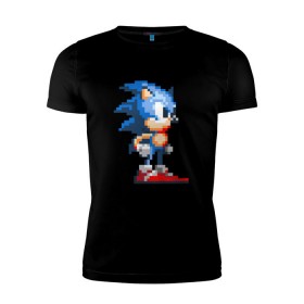 Мужская футболка премиум с принтом Sonic в Петрозаводске, 92% хлопок, 8% лайкра | приталенный силуэт, круглый вырез ворота, длина до линии бедра, короткий рукав | nintendo | sonic | нинтендо | соник