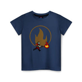 Детская футболка хлопок с принтом Pyro в Петрозаводске, 100% хлопок | круглый вырез горловины, полуприлегающий силуэт, длина до линии бедер | team fortress 2 | зажигательный продукт для пироманов.pyro | поджигатель